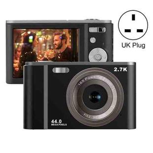 DC302 2.88 inch 44MP 16X Zoom 2.7K Full HD Digital Camera Children Card Camera, UK Plug (Black)