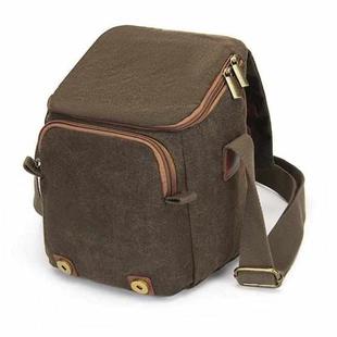 CADEN N1 Large Retro Multifunctional Canvas Waterproof Digital Camera Photography Shoulder Bag(Coffee)