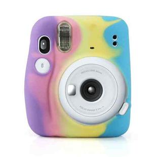 Rainbow Soft Silicone Protective Case for Fujifilm Instax mini 11 (Purple)