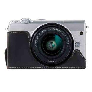 1/4 inch Thread PU Leather Camera Half Case Base for Canon EOS M100 (Black)