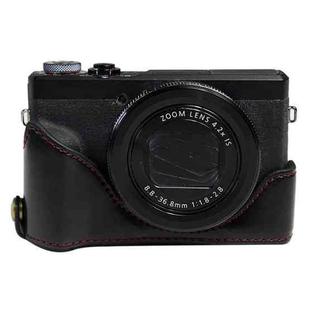 1/4 inch Thread PU Leather Camera Half Case Base for Canon G7 X Mark III / G7 X3 (Black)