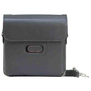 For FUJIFILM instax Link WIDE Full Body PU Leather Case Bag with Strap(Grey)