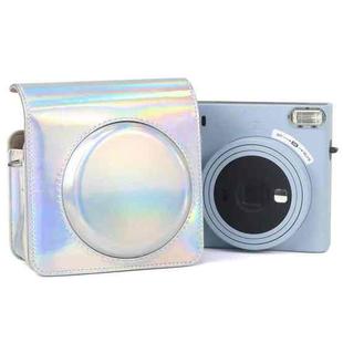 For FUJIFILM instax Square SQ1 Aurora Colorful PU Leather Camera Case Bag with Strap(Silver)