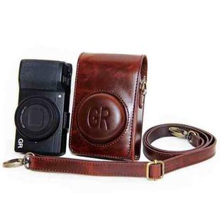 Full Body Camera PU Leather Case Bag with Strap for Ricoh GR / GRII / GRIII, Casio ZR1200 / ZR1500/ ZR2000/ ZR3500, ZR3600 / ZR3700 / ZR5500 (Coffee)