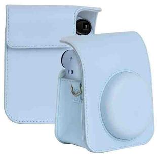 For FUJIFILM instax mini 12 Full Body Leather Case Camera Bag with Strap (Blue)