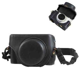 For Sony ZV-1F Vlog Camera Full Body Leather Camera Case Bag with Strap (Black)