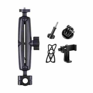 25mm Ballhead Car Front Seat Handlebar Fixed Mount Holder with Tripod Adapter & Screw & Phone Clamp & Anti-lost Silicone Case for GoPro Hero12 Black / Hero11 /10 /9 /8 /7 /6 /5, Insta360 Ace / Ace Pro, DJI Osmo Action 4 and Other Action Cameras