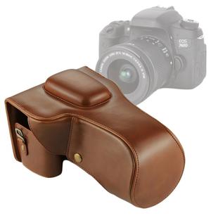 Full Body Camera PU Leather Case Bag for Canon EOS 760D / 750D (18-135mm Lens) (Coffee)