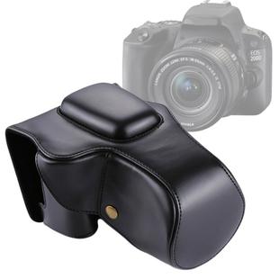 Full Body Camera PU Leather Case Bag for Canon EOS 200D  (18-55mm Lens)(Black)