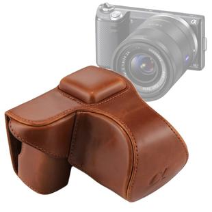 Full Body Camera PU Leather Case Bag with Strap for Sony NEX 5N / 5R / 5T (16-50mm / 18-55mm Lens)(Brown)