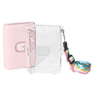 For FUJIFILM Instax mini Link 2 Crystal Hard Case Camera Bag with Shoulder Strap (Transparent)