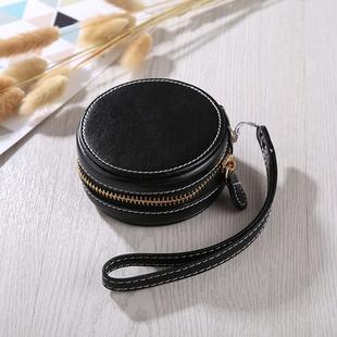 Full Body Camera Zipper PU Leather Case Bag with Hand Strap for Casio TR-M10 / TRM MINI (Black)