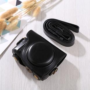 Full Body Camera PU Leather Case Bag with Strap for Canon G9X / G9X II (Black)