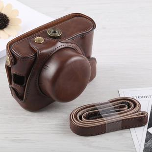 Full Body Camera PU Leather Case Bag with Strap for Fujifilm X100F (Coffee)