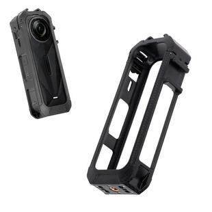 For Insta360 X5 Cold Shoe Carbon Fiber Texture ABS Plastic Protective Frame (Black)