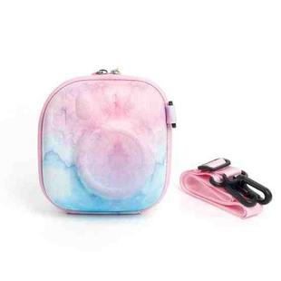 Painted EVA Hard Case PU Storage Bag for FUJIFILM Instax mini 7+/8/9/11/12/40(Blue Pink)