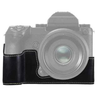 1/4 inch Thread PU Leather Camera Half Case Base for FUJIFILM GFX 50S (Black)
