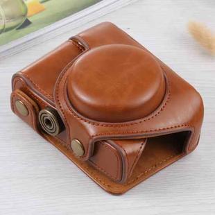 Full Body Camera PU Leather Case Bag for Sony ZV-1(Brown)