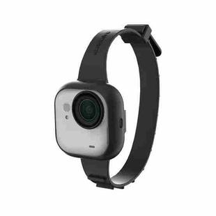 For Insta360 GO Ultra Sunnylife Expansion Band Strap Silicone Protective Cover Wristband Backpack Bicycle Stripe Cat Collar (Black)