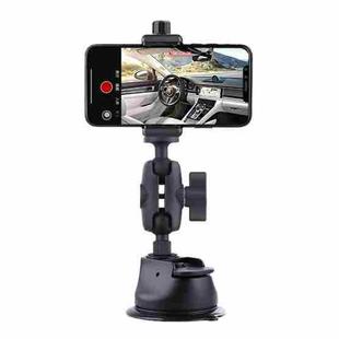 Single Suction Cup Connecting Rod Arm Phone Clamp Mount (Black)