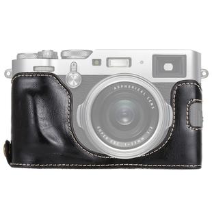 1/4 inch Thread PU Leather Camera Half Case Base for FUJIFILM X100F (Black)