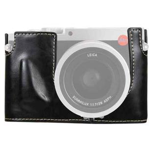 1/4 inch Thread PU Leather Camera Half Case Base for Leica Q (Typ 116)(Black)