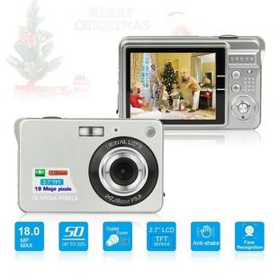 2.7 inch 18 Megapixel 8X Zoom HD Digital Camera Card-type Automatic Camera for Children, with SD Card Slot (Silver)