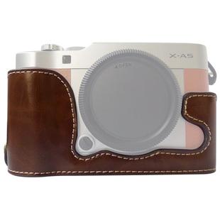 1/4 inch Thread PU Leather Camera Half Case Base for FUJIFILM X-A5 / X-A20(Coffee)