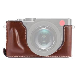 1/4 inch Thread PU Leather Camera Half Case Base for Leica DLUX TYP 109 (Coffee)