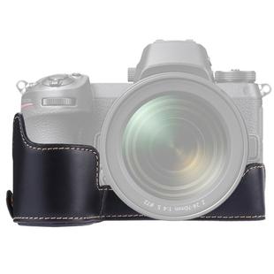 1/4 inch Thread PU Leather Camera Half Case Base for Nikon Z6 / Z7 (Black)