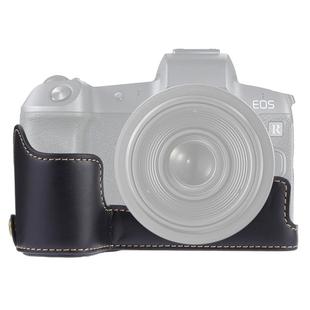 1/4 inch Thread PU Leather Camera Half Case Base for Canon EOS R (Black)