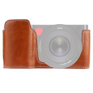 1/4 inch Thread PU Leather Camera Half Case Base for Leica TL (Typ 701) (Brown)