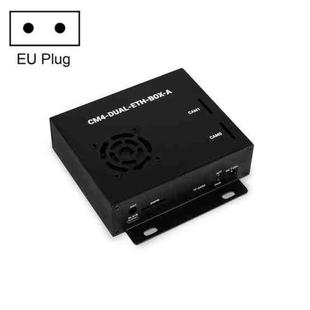 Waveshare Dual Gigabit Ethernet Mini-Computer with Metal Case & Cooling Fan for Raspberry Pi CM4(EU Plug)
