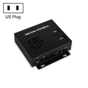 Waveshare Dual Gigabit Ethernet Mini-Computer with Metal Case & Cooling Fan for Raspberry Pi CM4(US Plug)