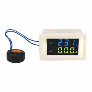 D85-2042A 110V 220V 380V 100A Digital AC Voltmeter Ammeter Current Amps Volt Meter LCD Panel Monitor (White)