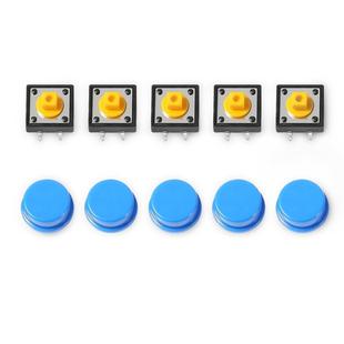 5 PCS LDTR-YJ030 Electrical Power Control 4-Pin Push Button Switches(Blue)