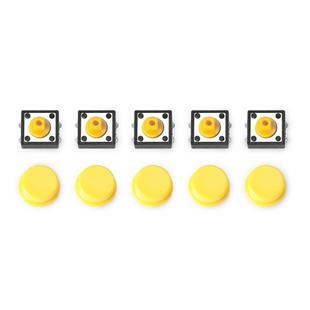 5 PCS LDTR-YJ030 Electrical Power Control 4-Pin Push Button Switches(Yellow)