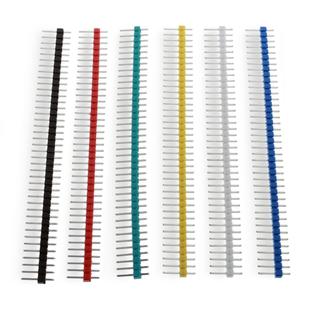 6 PCS 40-pin 2.54mm Breakaway Straight Male PCB Header - Colormix