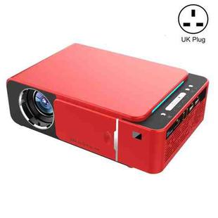 T6 2000ANSI Lumens 1080P LCD Mini Theater Projector, Phone Version, UK Plug(Red)