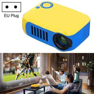 A2000 1080P Mini Portable Smart Projector Children Projector, EU Plug(Yellow Blue)