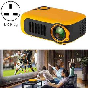 A2000 1080P Mini Portable Smart Projector Children Projector, UK Plug(Yellow Blue)