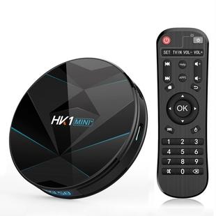 HK1MINI+ 4K HD Smart TV BOX,Android 9.0,RK3318 Quad-Core 64bit Cortex-A53 ,4GB+128GB, Support TF Card, HDMI, WIFI, AV, LAN, USB(Black)