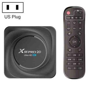 X88 Pro 20 4K Smart TV BOX Android 11.0 Media Player with Infrared Remote Control, RK3566 Quad Core 64bit Cortex-A55 up to 1.8GHz, RAM: 4GB, ROM: 32GB, Support Dual Band WiFi, Bluetooth, Ethernet, US Plug