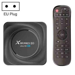 X88 Pro 20 4K Smart TV BOX Android 11.0 Media Player with Infrared Remote Control, RK3566 Quad Core 64bit Cortex-A55 up to 1.8GHz, RAM: 8GB, ROM: 64GB, Support Dual Band WiFi, Bluetooth, Ethernet, EU Plug