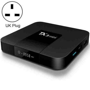 TX3 Mini 4K*2K Display HD Smart TV BOX Player with Remote Controller, Android 7.1 OS Amlogic S905W up to 2.0 GHz, Quad core ARM Cortex-A53, RAM: 2GB DDR3, ROM: 16GB, Supports WiFi & TF & AV In & DC In, UK Plug(Black)