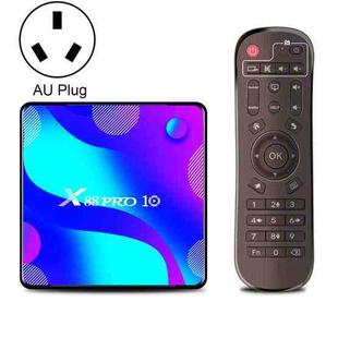 X88 Pro 10 4K Ultra HD Android TV Box with Remote Controller, Android 10.0, RK3318 Quad-Core 64bit Cortex-A53, 2GB+16GB, Support Bluetooth / Dual-Band WiFi / TF Card / USB / AV / Ethernet(AU Plug)