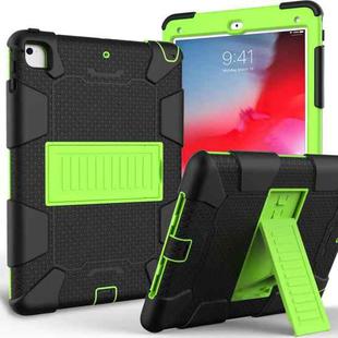 Shockproof Two-color Silicone Protection Shell for iPad 9.7(2018) & 9.7(2017) & Air 2, with Holder(Black+Yellow-green)