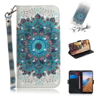 3D Painting Pattern Coloured Drawing Horizontal Flip Leather Case for Xiaomi Redmi Note 7 / Note 7S, with Holder & Card Slots & Wallet(Peacock Wreath)