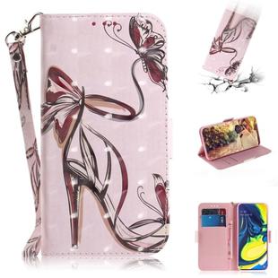 3D Painting Pattern Coloured Drawing Horizontal Flip Leather Case with Holder & Card Slots & Wallet for Galaxy A80 / A90(Butterfly High Heels)