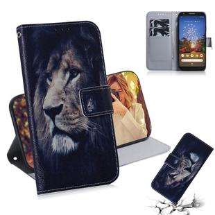 Painting Pattern Coloured Drawing Horizontal Flip Leather Case with Holder & Card Slots & Wallet for Google Pixel 3a XL(Lion)